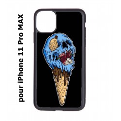 Coque noire pour Iphone 11 PRO MAX Ice Skull - Crâne Glace - Cône Crâne - skull art