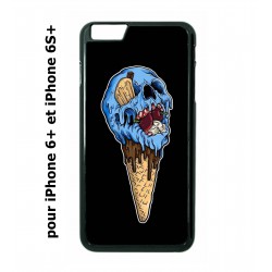 Coque noire pour IPHONE 6 PLUS/6S PLUS Ice Skull - Crâne Glace - Cône Crâne - skull art