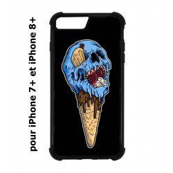 Coque noire pour IPHONE 7 PLUS/8 PLUS Ice Skull - Crâne Glace - Cône Crâne - skull art