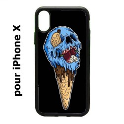 Coque noire pour IPHONE X et IPHONE XS Ice Skull - Crâne Glace - Cône Crâne - skull art