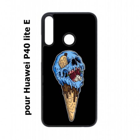 Coque noire pour Huawei P40 Lite E Ice Skull - Crâne Glace - Cône Crâne - skull art
