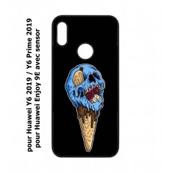 Coque noire pour Huawei Y6 2019 / Y6 Prime 2019 Ice Skull - Crâne Glace - Cône Crâne - skull art