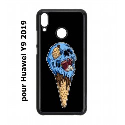 Coque noire pour Huawei Y9 2019 Ice Skull - Crâne Glace - Cône Crâne - skull art
