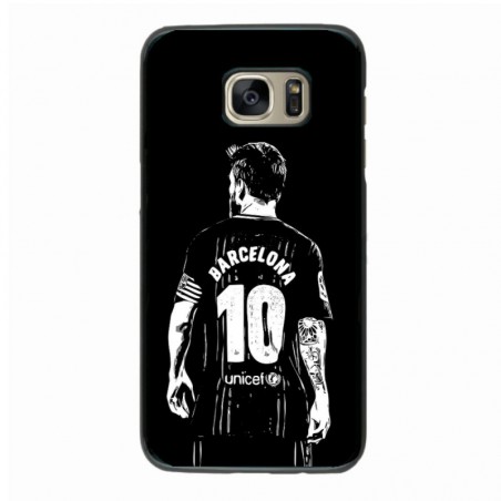 Coque noire pour Samsung S6 Edge Plus Lionel Messi FC Barcelone Foot