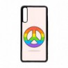 Coque noire pour Honor 10 Lite Peace and Love LGBT - couleur arc en ciel