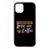 Coque noire pour Samsung Tab 3 7p P3200 I raise boys on Love and Coffee - coque café