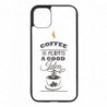Coque noire pour Samsung Tab 3 7p P3200 Coffee is always a good idea - citation café