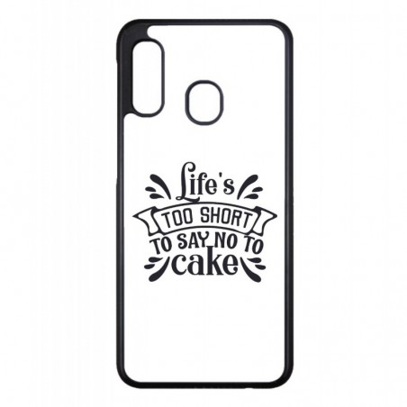 Coque noire pour Samsung i9295 S4 Active Life's too short to say no to cake - coque Humour gâteau