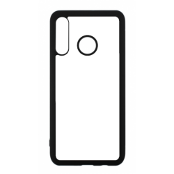 Coque pour Huawei P30 Lite motif géométrique pattern noir et blanc - ronds noirs - contour noir (Huawei P30 Lite)