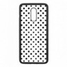 Coque noire pour OnePlus 7 motif géométrique pattern noir et blanc - ronds noirs
