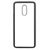 Coque pour OnePlus 7 motif géométrique pattern noir et blanc - ronds noirs - contour noir (OnePlus 7)