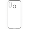 Coque pour Samsung Galaxy A20 / A30 / M10S motif géométrique pattern noir et blanc - ronds noirs - contour noir