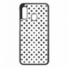 Coque noire pour Samsung Galaxy A51 - 4G motif géométrique pattern noir et blanc - ronds noirs