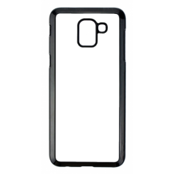 Coque pour Samsung Galaxy J6 2018 motif géométrique pattern noir et blanc - ronds noirs - contour noir