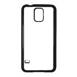 Coque pour Samsung S5 motif géométrique pattern noir et blanc - ronds noirs - contour noir (Samsung S5)