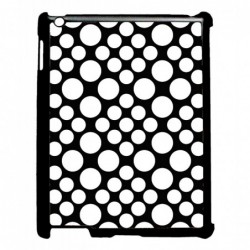 Coque noire pour IPAD 5 motif géométrique pattern noir et blanc - ronds blancs