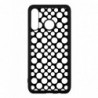 Coque noire pour Huawei P20 Lite motif géométrique pattern noir et blanc - ronds blancs