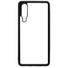 Coque pour Huawei P30 motif géométrique pattern noir et blanc - ronds blancs - contour noir (Huawei P30)