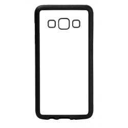 Coque pour Samsung Galaxy A3 - A300 motif géométrique pattern noir et blanc - ronds blancs - contour noir