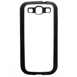 Coque pour Samsung S3 motif géométrique pattern noir et blanc - ronds blancs - contour noir (Samsung S3)