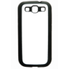 Coque pour Samsung S3 motif géométrique pattern noir et blanc - ronds blancs - contour noir (Samsung S3)