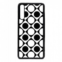Coque noire pour Honor 10 Lite motif géométrique pattern noir et blanc - ronds et carrés