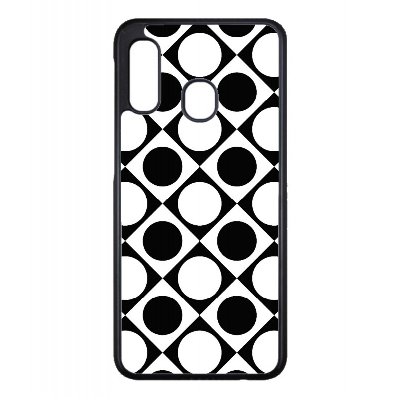 Coque noire pour Samsung ACE S5830 motif géométrique pattern noir et blanc - ronds et carrés