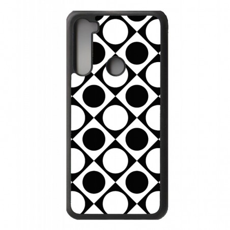 Coque noire pour Xiaomi Redmi Note 7 motif géométrique pattern noir et blanc - ronds et carrés