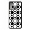 Coque noire pour Xiaomi Redmi Note 7 motif géométrique pattern noir et blanc - ronds et carrés