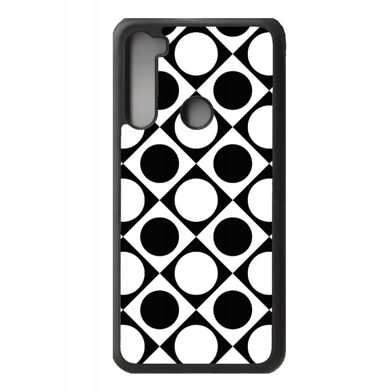 Coque noire pour Xiaomi Redmi Note 8 PRO motif géométrique pattern noir et blanc - ronds et carrés