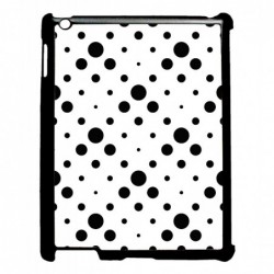 Coque noire pour IPAD 5 motif géométrique pattern noir et blanc - ronds noirs sur fond blanc
