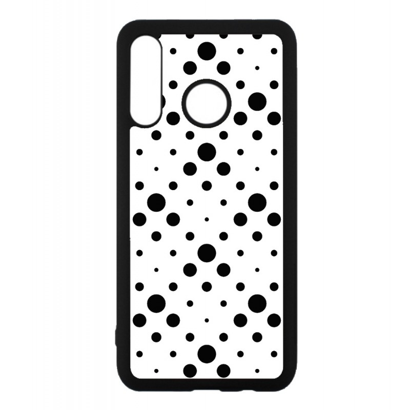 Coque noire pour Huawei Mate 10 Pro motif géométrique pattern noir et blanc - ronds noirs sur fond blanc