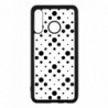 Coque noire pour Huawei P30 Pro motif géométrique pattern noir et blanc - ronds noirs sur fond blanc