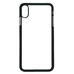 Coque pour iPhone XS Max motif géométrique pattern noir et blanc - ronds noirs sur fond blanc - contour noir (iPhone XS Max)