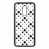 Coque noire pour OnePlus 7 motif géométrique pattern noir et blanc - ronds noirs sur fond blanc