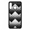 Coque noire pour Huawei P7 mini motif géométrique pattern noir et blanc - ronds carrés noirs blancs