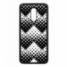 Coque noire pour OnePlus 7 motif géométrique pattern noir et blanc - ronds carrés noirs blancs