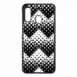 Coque noire pour Samsung Ace 3 i7272 motif géométrique pattern noir et blanc - ronds carrés noirs blancs