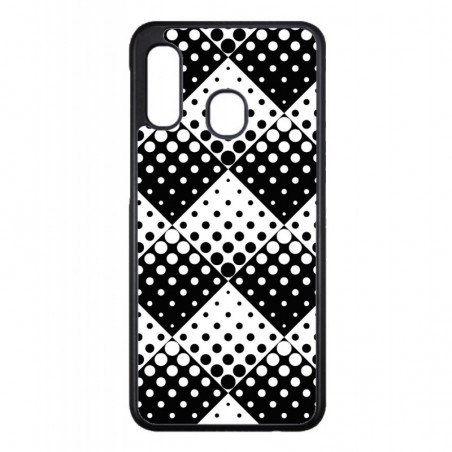 Coque noire pour Samsung S10 E motif géométrique pattern noir et blanc - ronds carrés noirs blancs