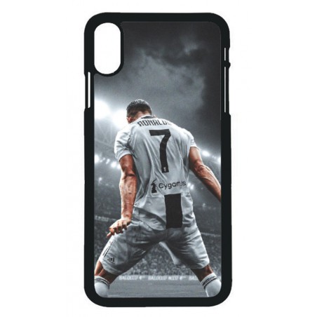 Coque noire pour iPhone XS Max Cristiano Ronaldo Juventus Turin Football stade