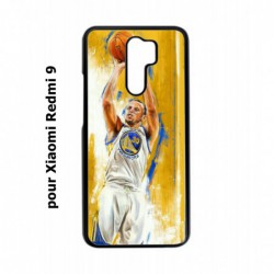 Coque noire pour Xiaomi Redmi 9 Stephen Curry Golden State Warriors Shoot Basket
