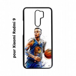 Coque noire pour Xiaomi Redmi 9 Stephen Curry Golden State Warriors dribble Basket