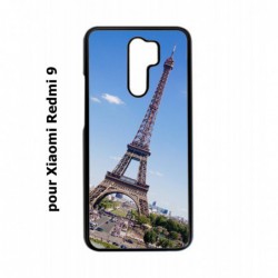 Coque noire pour Xiaomi Redmi 9 Tour Eiffel Paris France