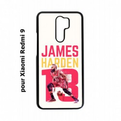 Coque noire pour Xiaomi Redmi 9 star Basket James Harden 13 Rockets de Houston