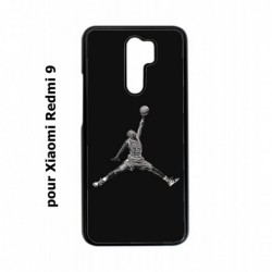 Coque noire pour Xiaomi Redmi 9 Michael Jordan 23 shoot Chicago Bulls Basket