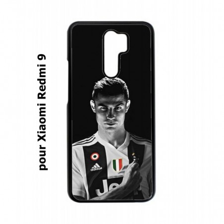 Coque noire pour Xiaomi Redmi 9 Cristiano Ronaldo Club Foot Turin