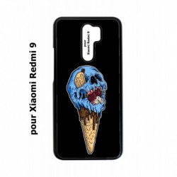 Coque noire pour Xiaomi Redmi 9 Ice Skull - Crâne Glace - Cône Crâne - skull art