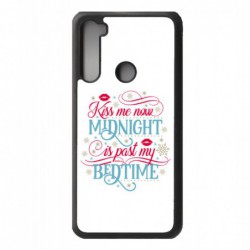 Coque noire pour Xiaomi Redmi Note 9 Pro Kiss me now Midnight is past my Bedtime amour embrasse-moi