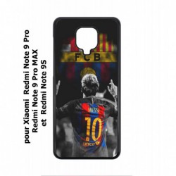 Coque noire pour Xiaomi Redmi Note 9 Pro Lionel Messi 10 FC Barcelone Foot