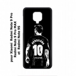 Coque noire pour Xiaomi Redmi Note 9 Pro Lionel Messi FC Barcelone Foot